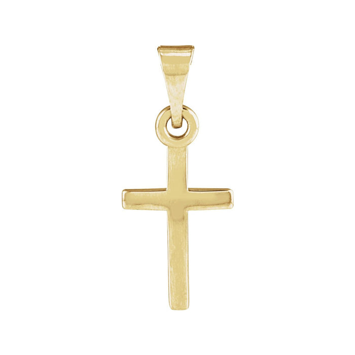 Classic Polished Cross Pendant in 14K Yellow Gold