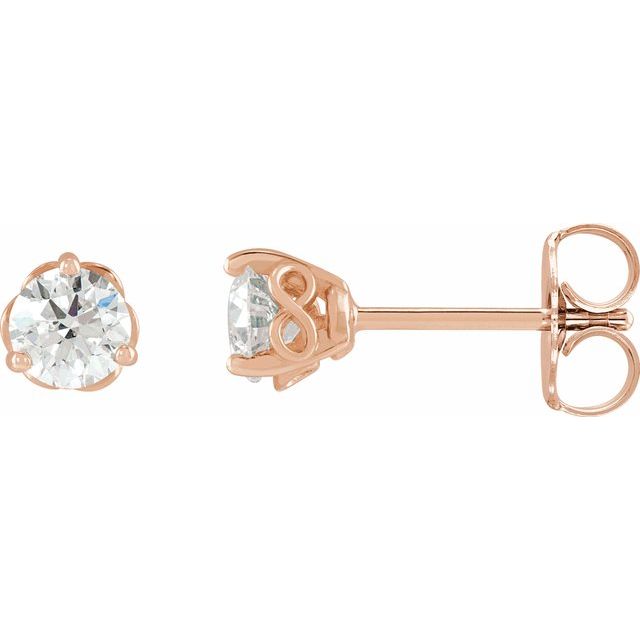 lab-grown diamond infinity stud earrings in 14k rose gold