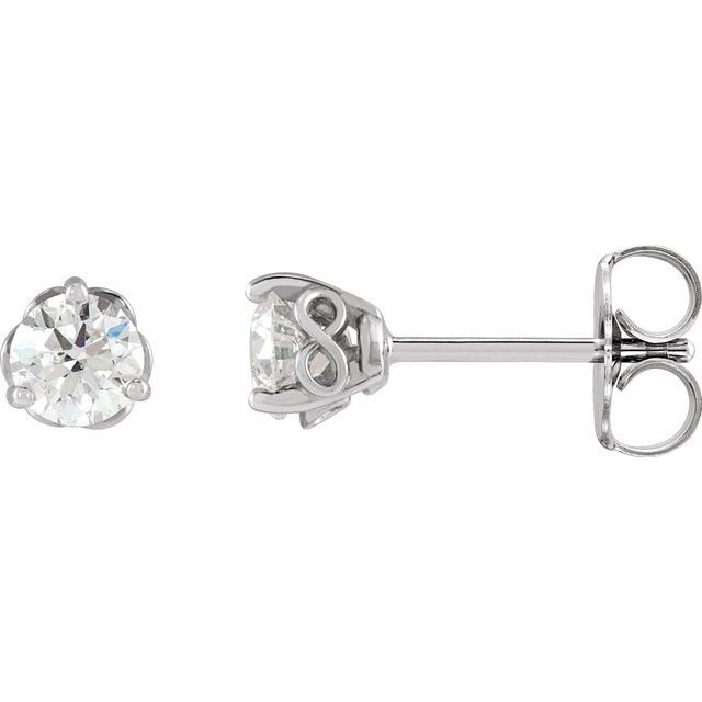 lab-grown diamond infinity stud earrings in 14k white gold