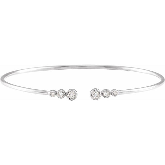 diamond-accented cuff bracelet in 14k white gold
