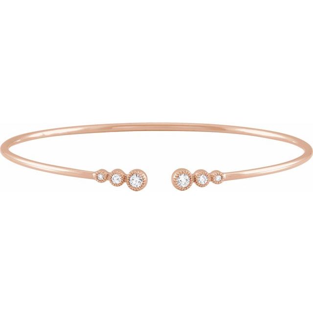 diamond-accented cuff bracelet in 14k rose gold