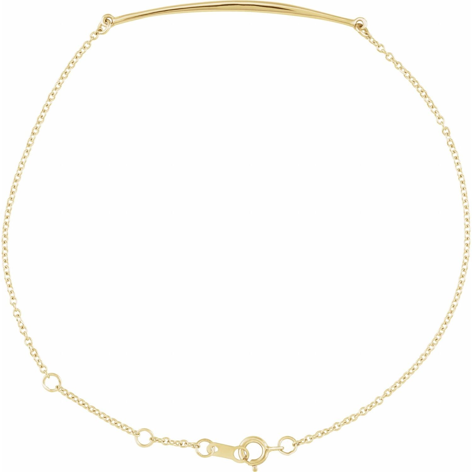 14k yellow gold curved bar gold bracelet