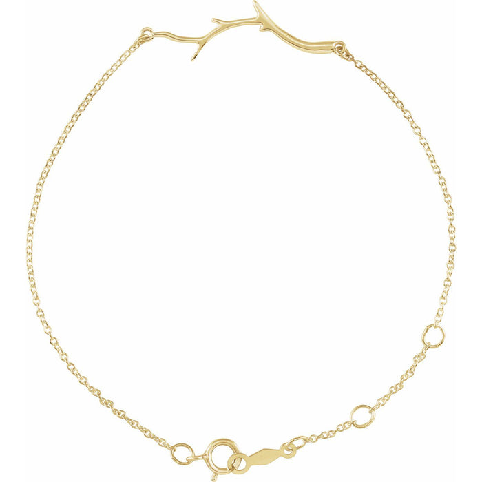 14k yellow gold branch bar gold bracelet