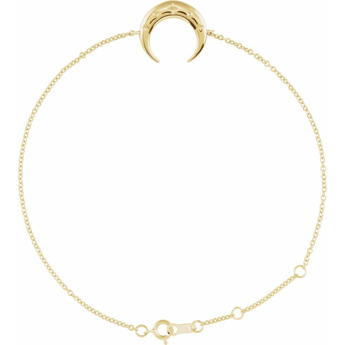 14k yellow gold adjustable crescent gold bracelet