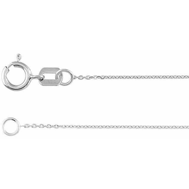 0.7mm diamond-cut cable chain necklace in 14k white gold, 16"