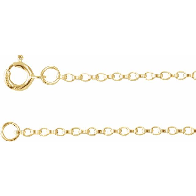 1.1mm rolo gold chain necklace in 14k yellow gold, 16 inch