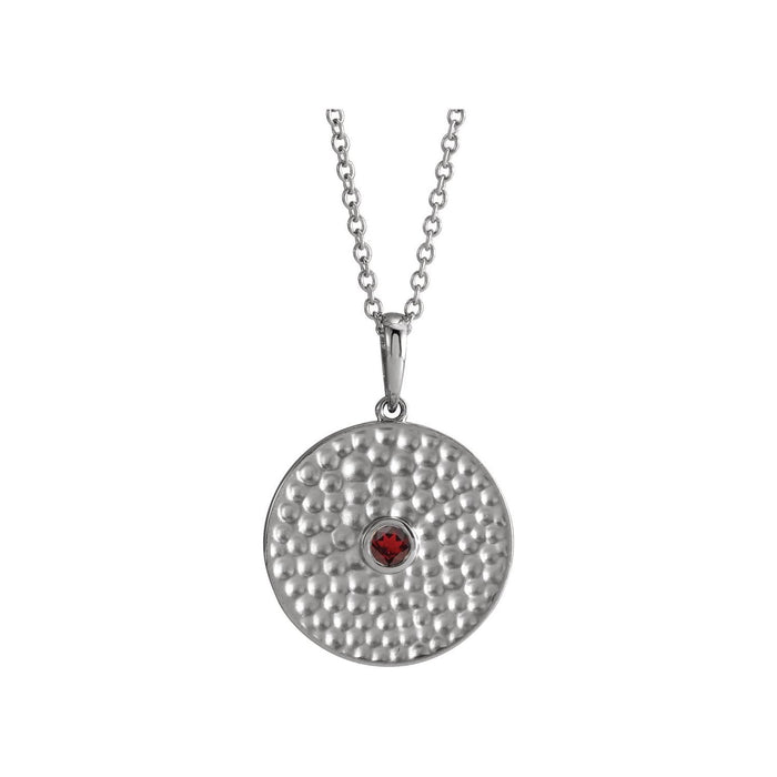 Beaded Garnet Disc Pendant