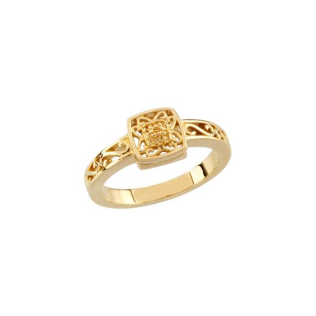 Round Sapphire Filigree Cluster Ring