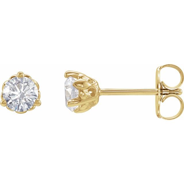 lab-grown diamond fleur-de-lis stud earrings in 14k yellow gold