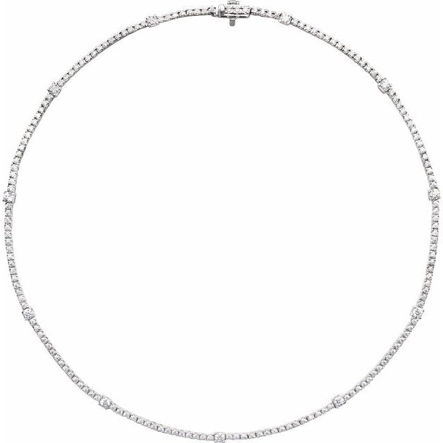 4 ct lab-grown diamond tennis necklace in 14k white gold