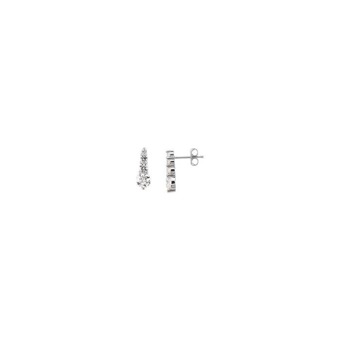 Platinum 1 ct tw Platinum Diamond Journey Earrings diamond earrings