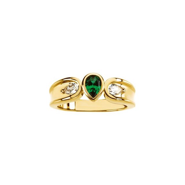 Pear Sapphire Bezel-Set Cocktail Ring