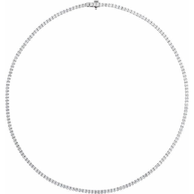 7 1/4 ct lab-grown diamond tennis necklace in 14k white gold