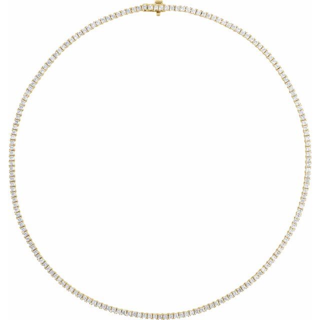 7 1/4 ct lab-grown diamond tennis necklace in 14k yellow gold