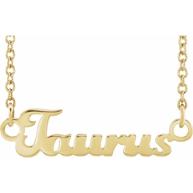 Taurus zodiac coin zodiac necklace in 14k yellow gold