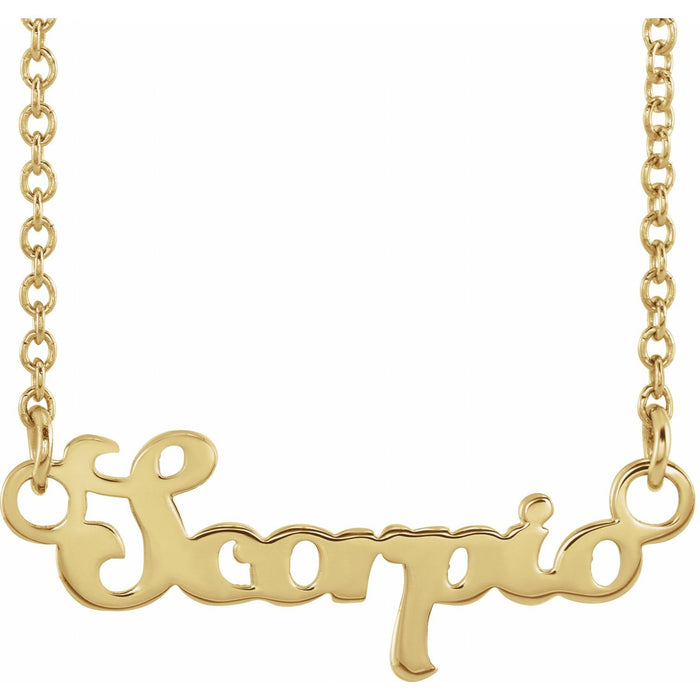 Scorpio zodiac coin necklace in 14K yellow gold