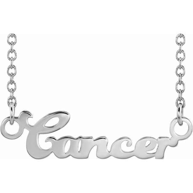 Cancer zodiac coin zodiac necklace in 14k white gold