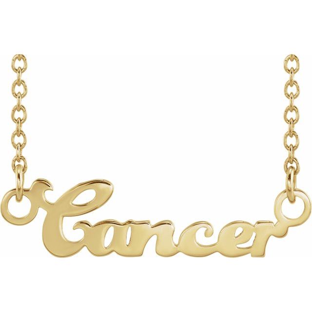 Cancer zodiac coin zodiac necklace in 14k yellow gold