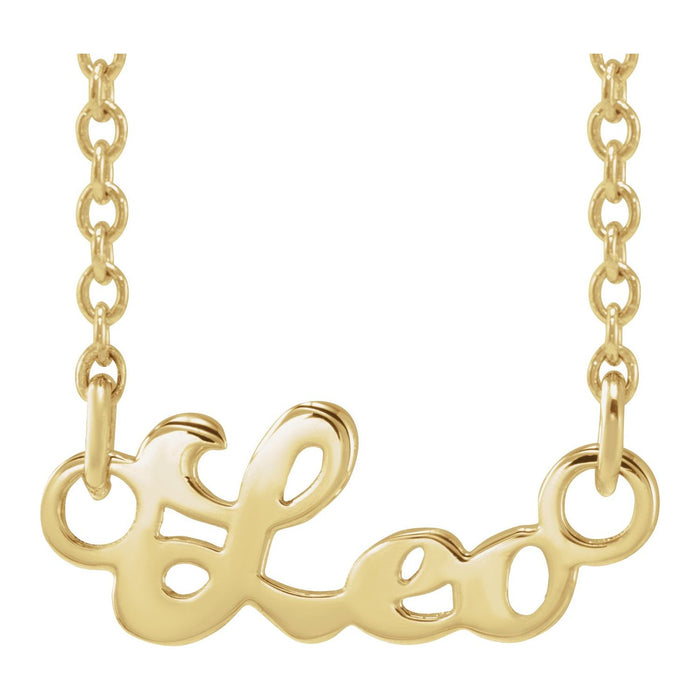 Leo zodiac coin necklace in 14K yellow gold