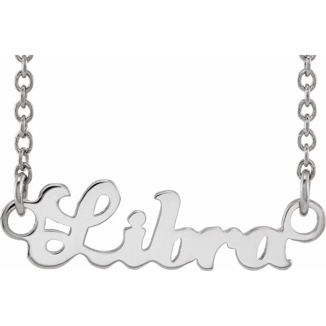 Libra zodiac coin zodiac necklace in 14k white gold