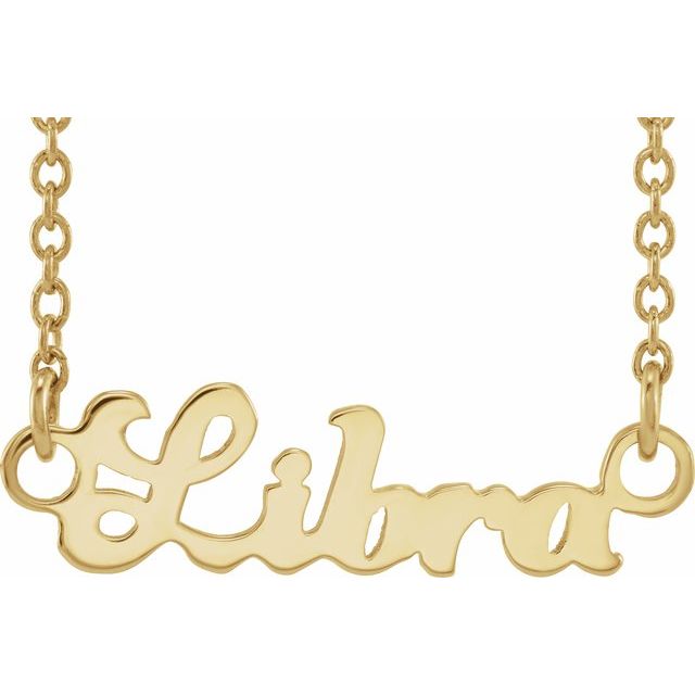 Libra zodiac coin zodiac necklace in 14k yellow gold