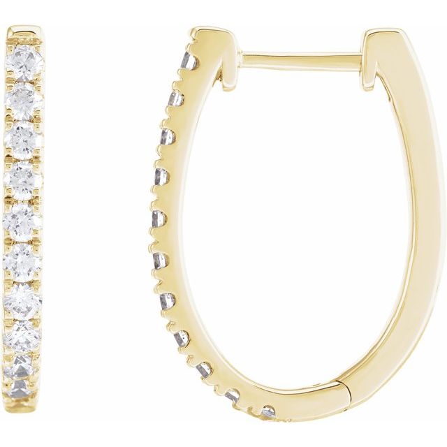 lab-grown diamond u-hoop earrings in 14k yellow gold