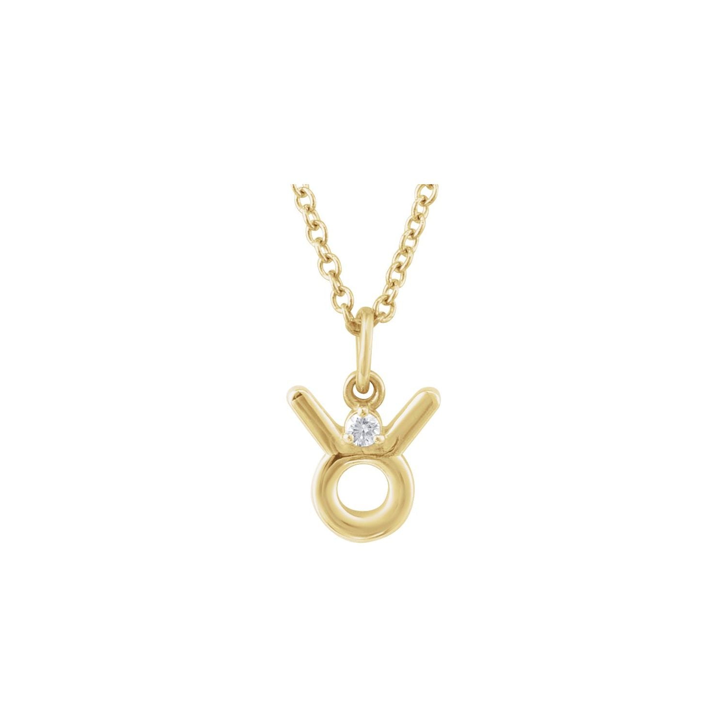 14K Yellow Gold Taurus zodiac medallion necklace
