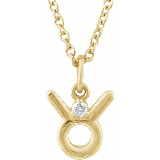 Taurus zodiac medallion zodiac necklace in 14k yellow gold