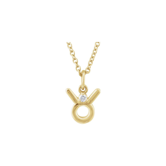 Taurus zodiac medallion necklace in 14K yellow gold