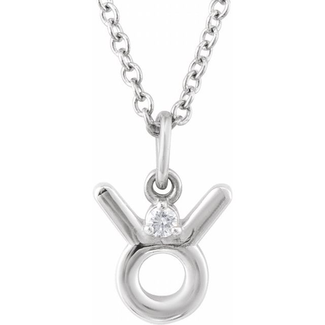 Taurus zodiac medallion zodiac necklace in 14k white gold