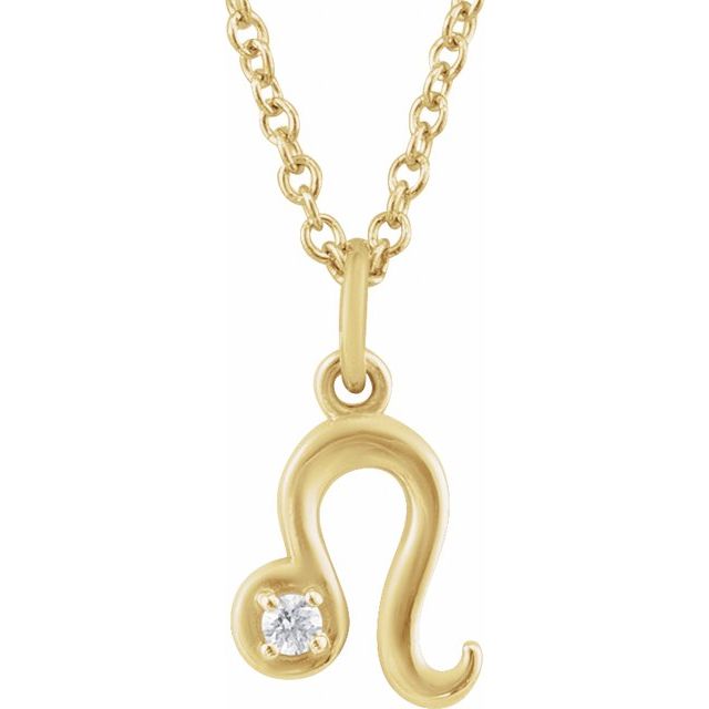 Leo zodiac medallion zodiac necklace in 14k yellow gold