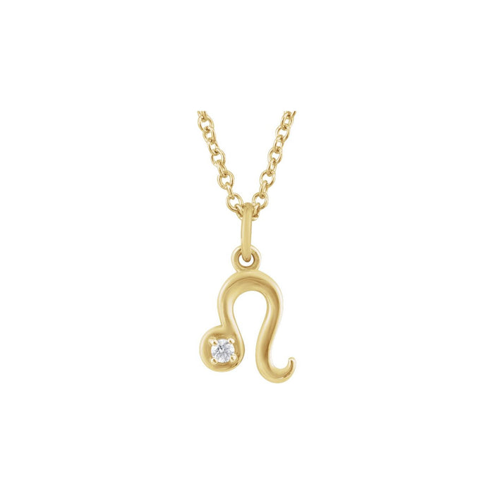 Leo zodiac medallion necklace in 14K yellow gold