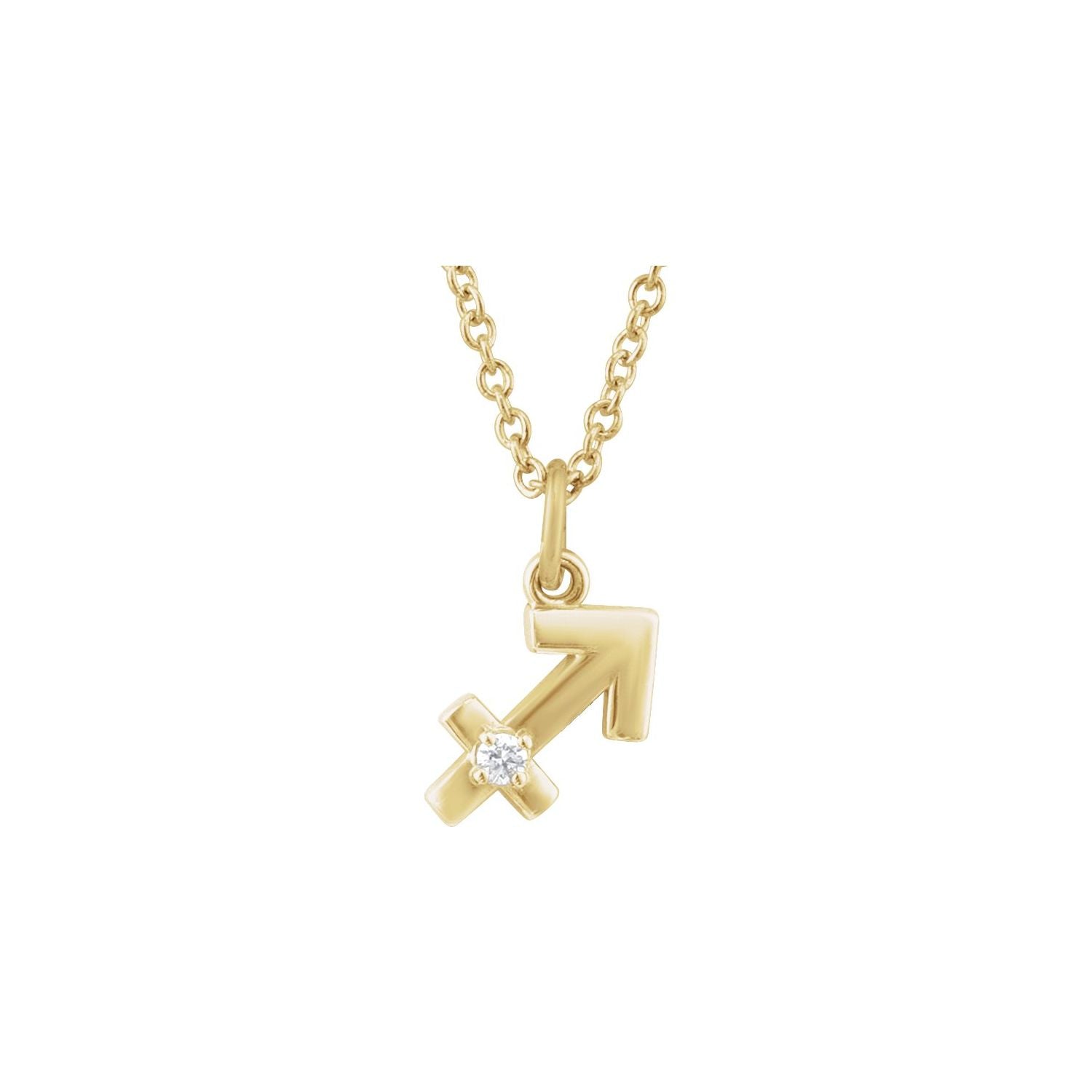 14K Yellow Gold Sagittarius zodiac medallion necklace