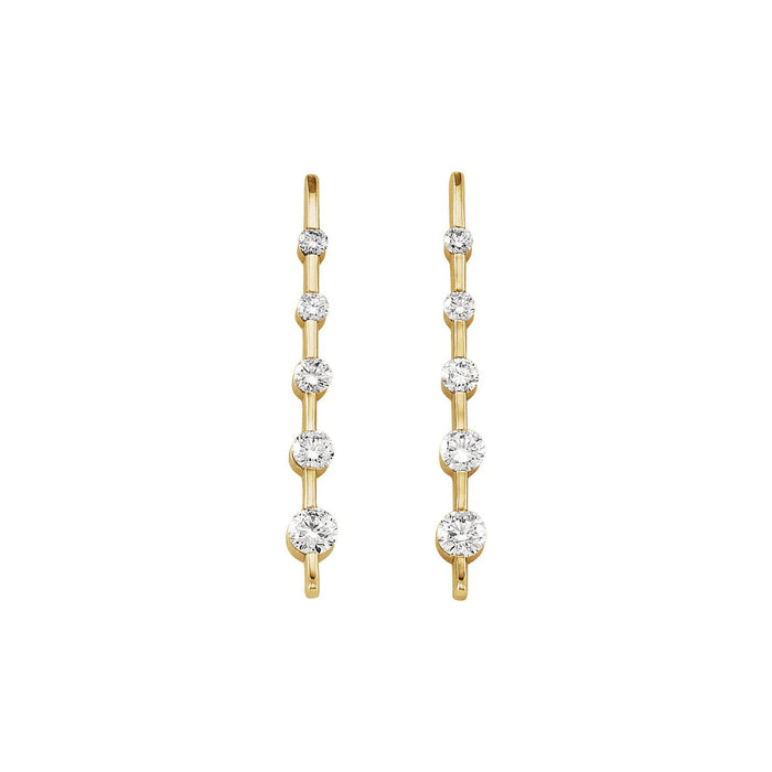 18K Yellow Gold 1 ct tw Diamond Bar Journey Earrings diamond earrings