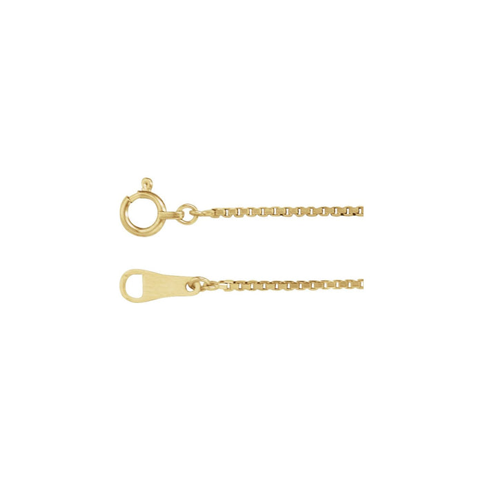 18K Yellow Gold 1 mm box chain necklace