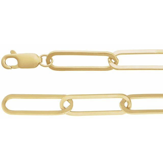 6.2mm paperclip chain necklace in 14k yellow gold, 20 inch