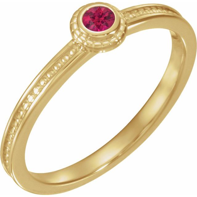 Ruby Family Stackable Ring in 14K Yellow Gold