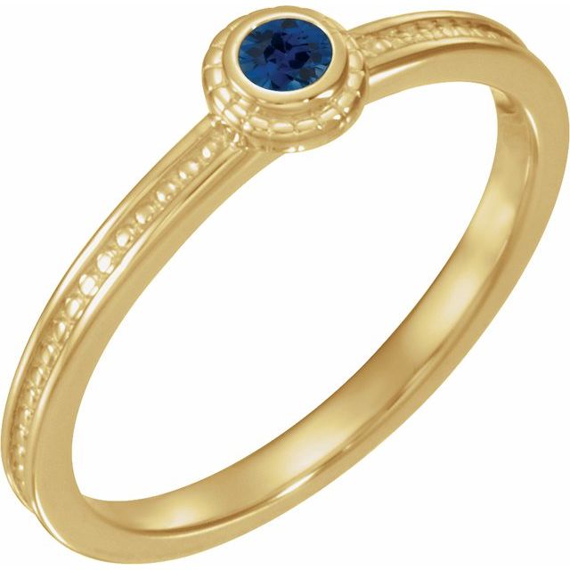 Blue Sapphire Family Stackable Ring in 14K Yellow Gold