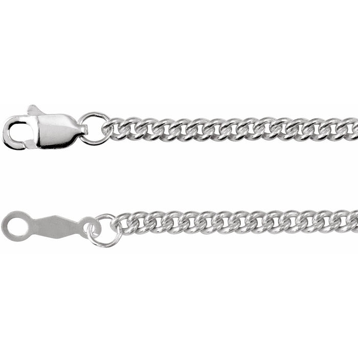 14K White Gold 2.25 mm curb chain necklace