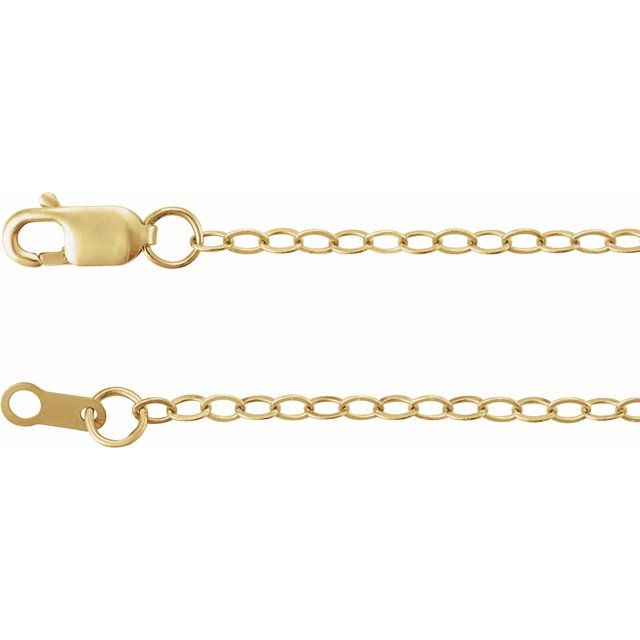 1.7mm flat cable chain necklace in 14k yellow gold, 16"