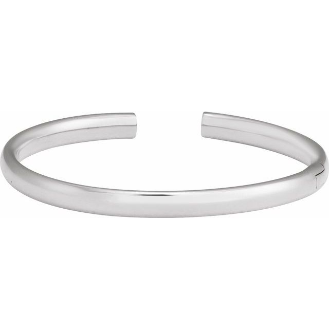 wide hinged cuff bracelet in 14k white gold