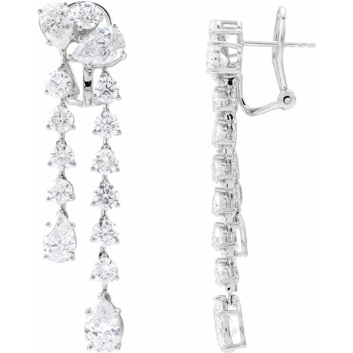 14K White Gold 9 1/2 ct tw Lab-Grown Diamond Statement Dangle Earrings diamond earrings