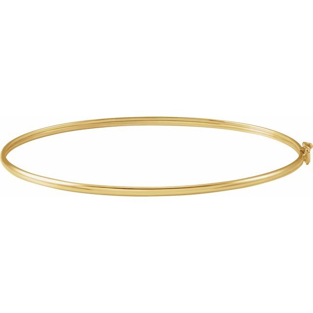 fine round bangle bracelet in 14k yellow gold