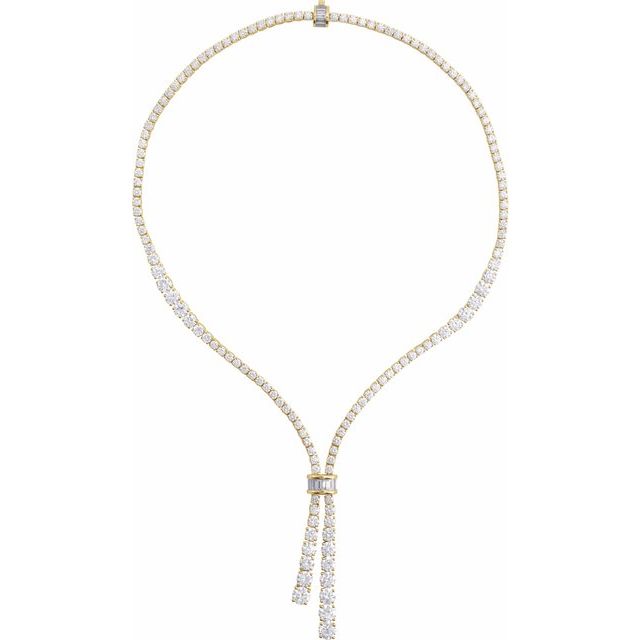 26 1/5 ct lab-grown diamond riviera necklace in 14k yellow gold