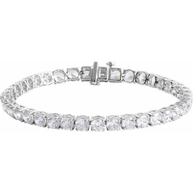 12 ct lab-grown diamond tennis bracelet in 14k white gold