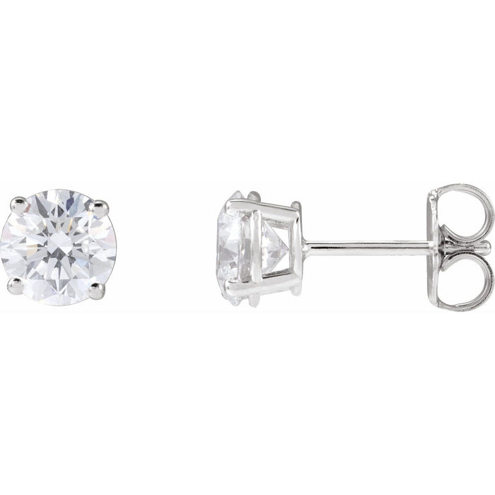 1 1/2 ct 14K White Gold round lab-grown diamond stud earrings