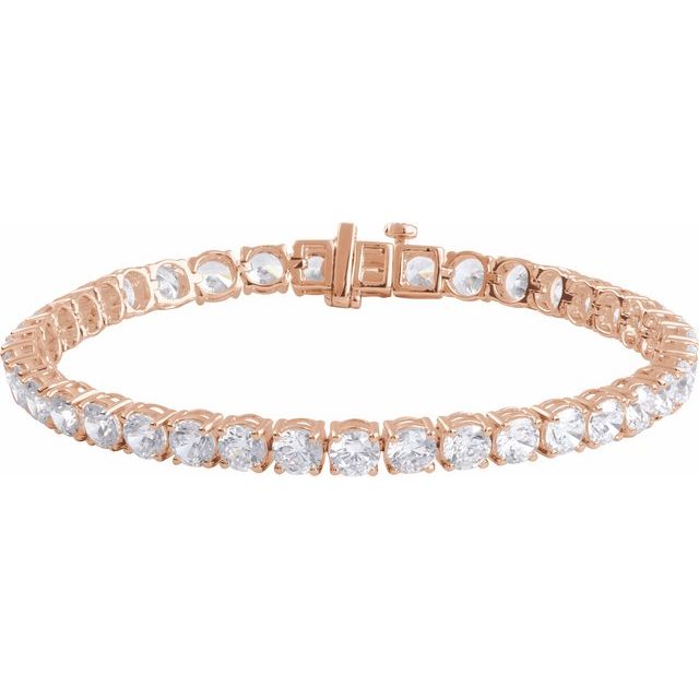 12 ct lab-grown diamond tennis bracelet in 14k rose gold