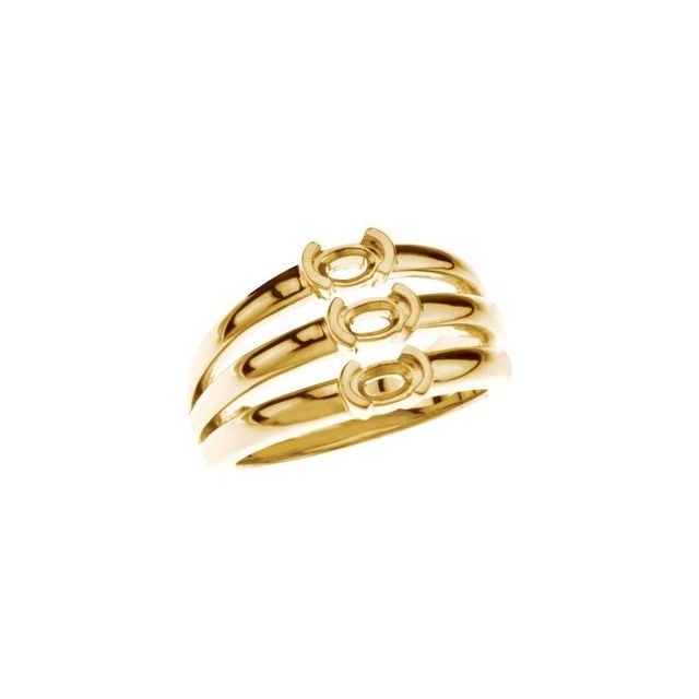 Sunrise Trio Oval Garnet Ring