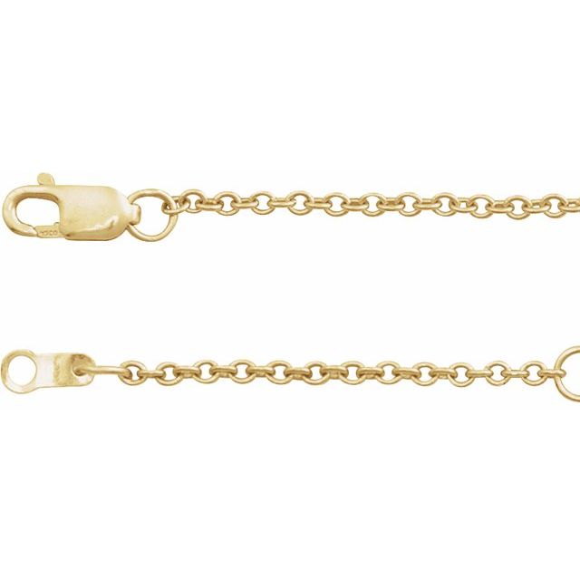 1.5mm adjustable cable chain necklace in 14k yellow gold, 16-18" adjustable
