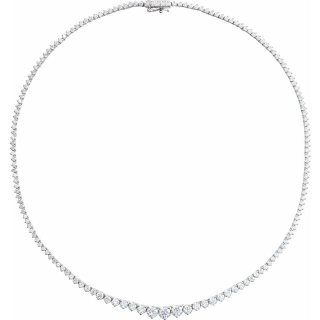 9 1/2 ct lab-grown diamond tennis necklace in 14k white gold